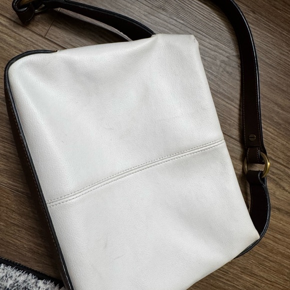 White Leather Shoulder Bag - Picture 1 of 2